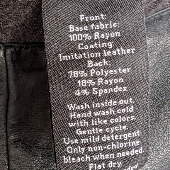 Rock & Republic Size Medium Mixed Media Moto Leggings Vegan Leather Black - Picture 9 of 9